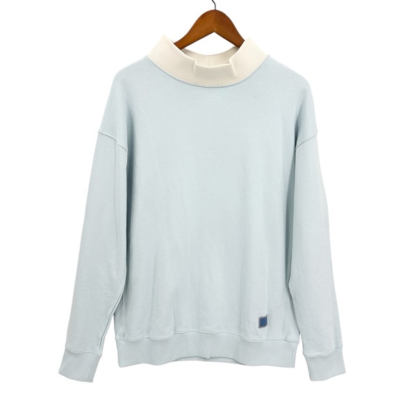 REUBEN OLIVER Mock Neck Sweatshirt Blue - Picture 1 of 7